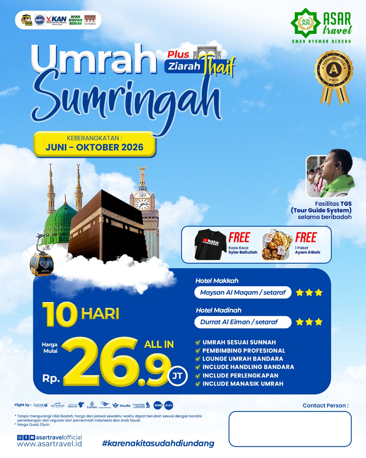 Umroh Sumringah Plus Thaif (Juni - Oktober)